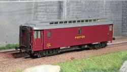 Ree Modeles VB249 Voiture postale ambulant OCEM 16m, PAmyi brun PTT, toit gris, SNCF Ree Modeles VB-249 - 1