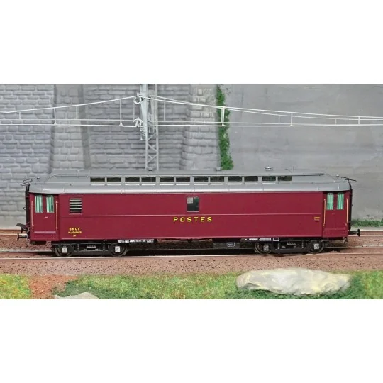 VB-249-Ree Modeles VB249 OCEM 16m Mobile Postal Van, Brown PAmyi PTT, Grey Roof, SNCF