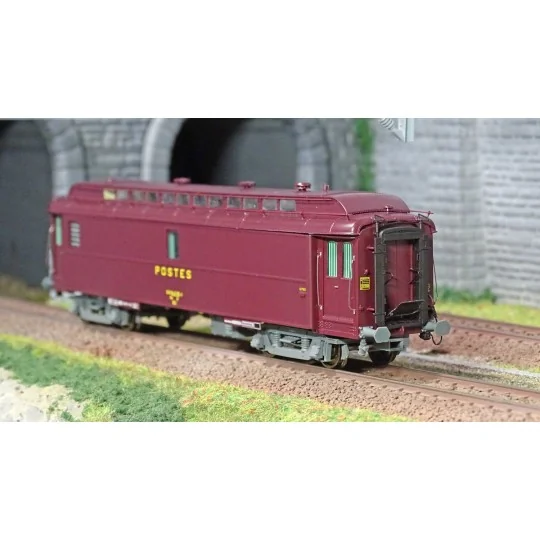 VB-251-Ree Modeles VB251 OCEM 16m Mobile Postal Van, Brown PTT, Grey Chassis, SNCF