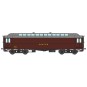 VB-252-Ree Modeles VB252 OCEM 16m Light Postal Car, PEZ brown PTT, grey roof, black chassis, SNCF