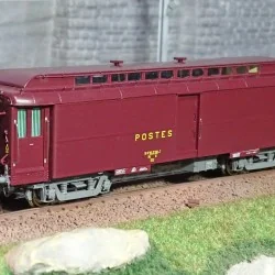 Ree Modeles VB256 Voiture postale Allège Pantin, PEZ brun PTT, châssis gris, SNCF Ree Modeles VB-256 - 1