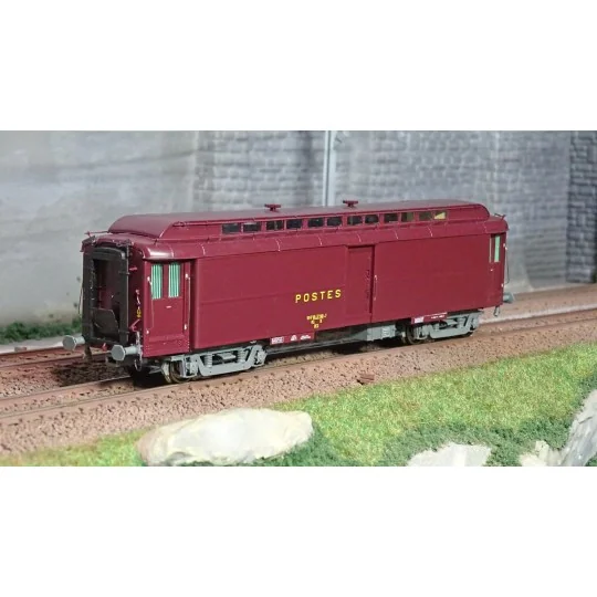 Ree Modeles VB256 Voiture postale Allège Pantin, PEZ brun PTT, châssis gris, SNCF Ree Modeles VB-256 - 1 VB-256-Ree Modeles VB256 Voiture postale Allège Pantin, PEZ brun PTT, châssis gris, SNCF