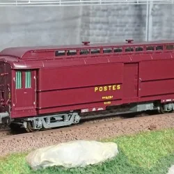 Ree Modeles VB257 Voiture postale Allège Pantin, PEZ brun PTT, châssis gris, sans soufflet, SNCF Ree Modeles VB-257 - 1