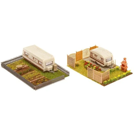 Faller 180495 Two allotment gardens with caravan - Faller_180495 Faller_180495-Faller 180495 Two allotment gardens with caravan - Faller_180495