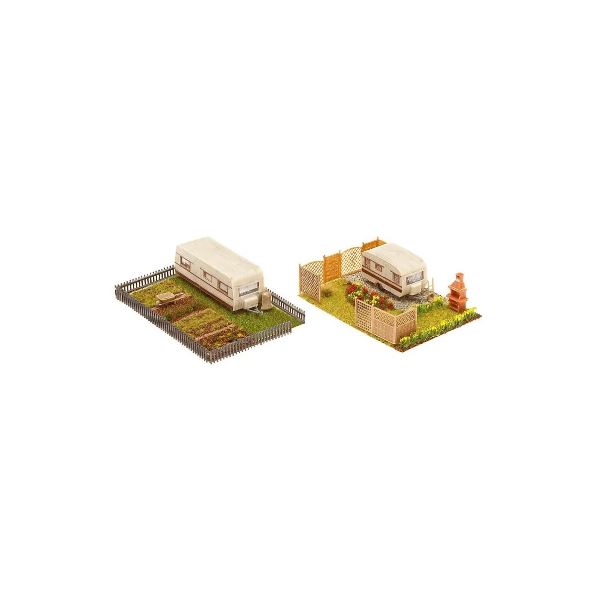 Faller 180495 Deux jardin d'ouvrier avec caravane Faller Faller_180495 - 2