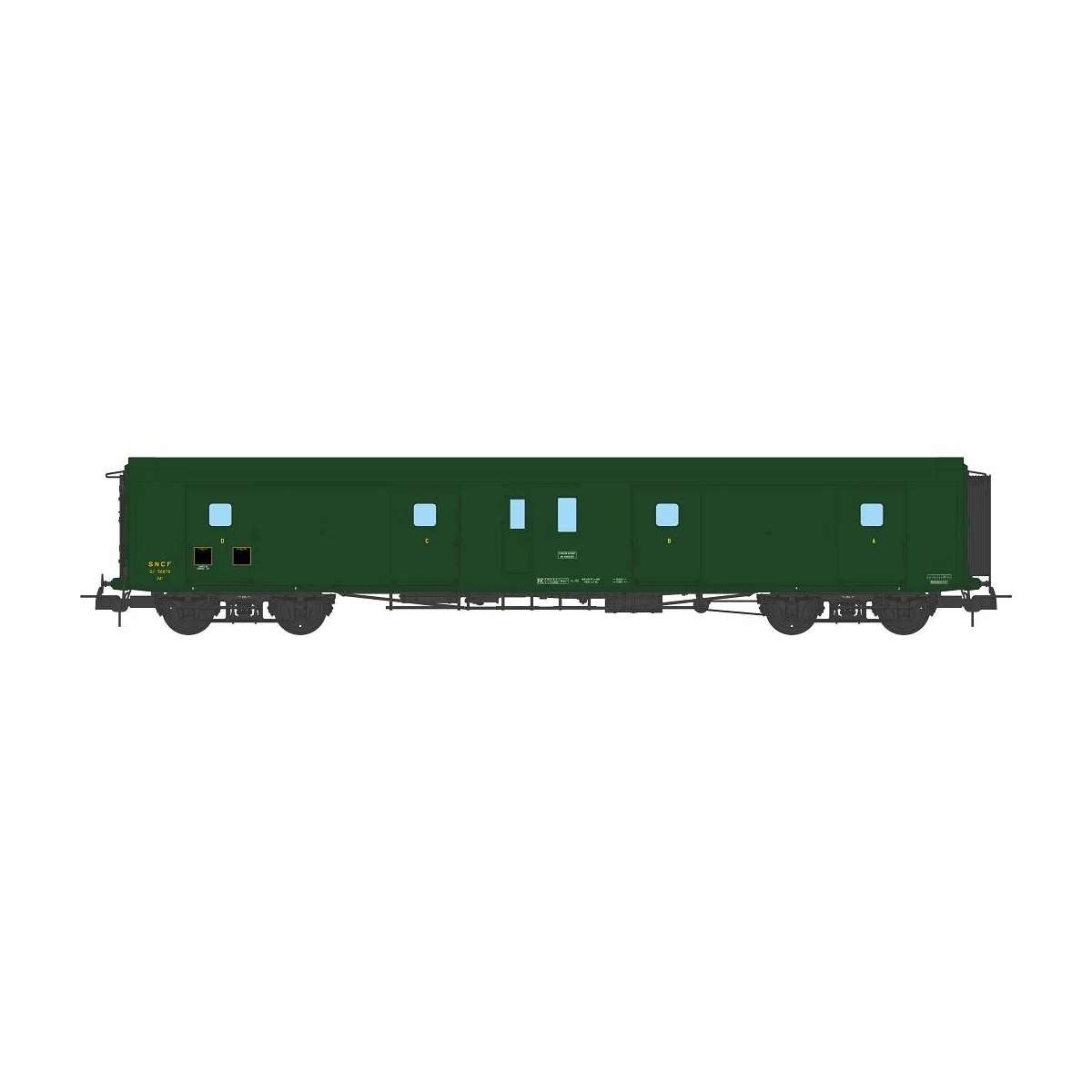 Ree Modeles VB363 Bogie van, ex-PLM, metallic, green 306, SNCF, wor...