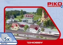 Piko 61925 Model Kit, 5-Piece "Village" Building Set - Piko - Piko_...