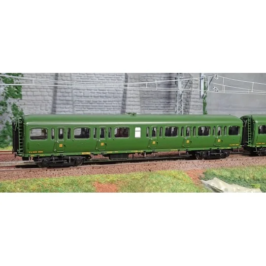 Lsm_40321-LS Models 40321 Set de 3 voitures Express Nord C11/C11/B4D livrée vert, châssis noir, inscription Nord, ep. II