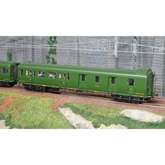 Lsm_40321-LS Models 40321 Set de 3 voitures Express Nord C11/C11/B4D livrée vert, châssis noir, inscription Nord, ep. II