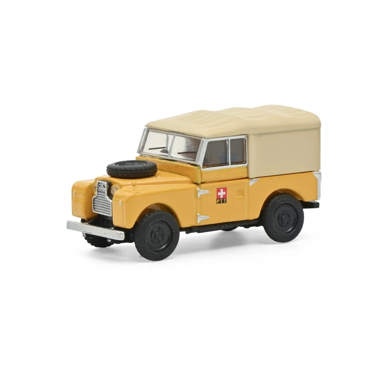 Schuco 452662200 Swiss PTT Land Rover 88, yellow canvas top - Schuc...