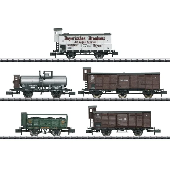 MiniTrix 15284 Set of 5 freight wagons "Pfalz" (Palatinate), K.Bay.... Trix_15284-MiniTrix 15284 Set of 5 freight wagons "Pfalz" (Palatinate), K.Bay.Sts.B. , scale N