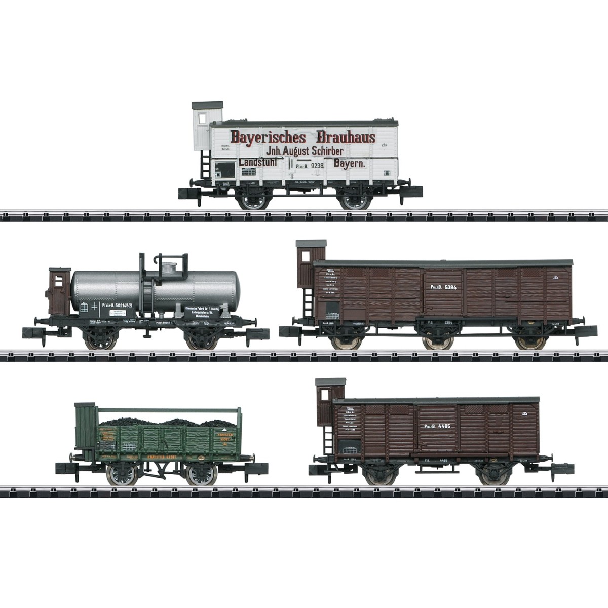 MiniTrix 15284 Set of 5 freight wagons "Pfalz" (Palatinate), K.Bay....