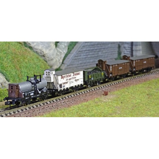 Trix_15284-MiniTrix 15284 Set of 5 freight wagons "Pfalz" (Palatinate), K.Bay.Sts.B. , scale N