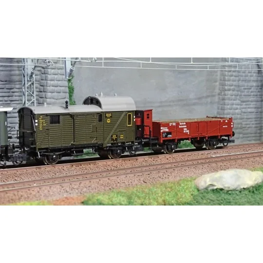 Roco_61492-Roco 61492 Set complet train marchandises électrique série E 52 22 + wagons, DRG