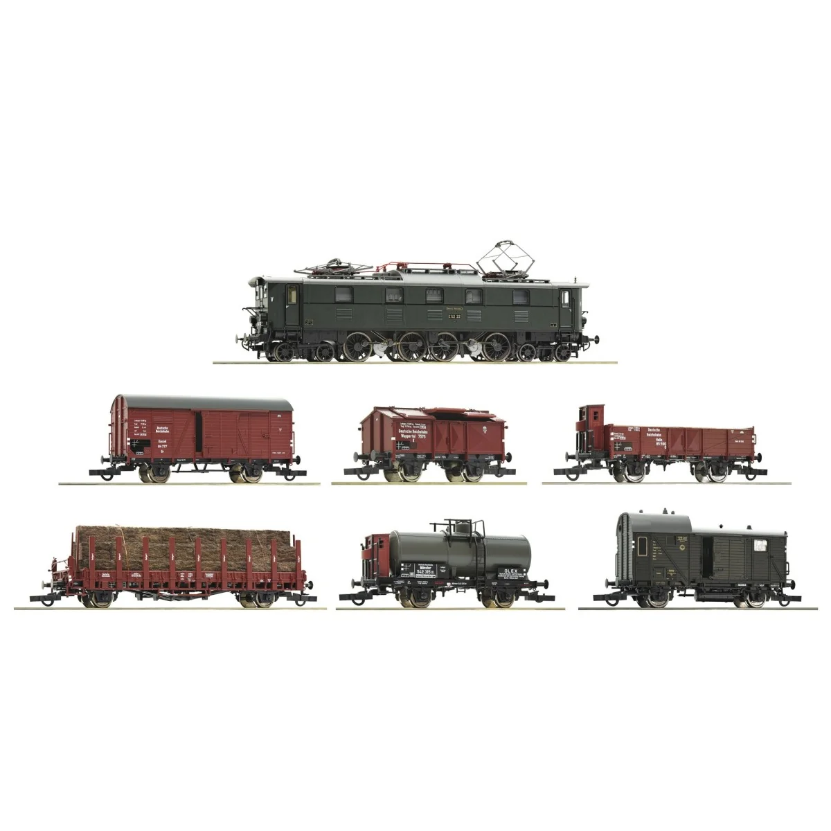 Roco 61492 Set complet train marchandises électrique série E 52 22 + wagons, DRG Roco Roco_61492 - 6
