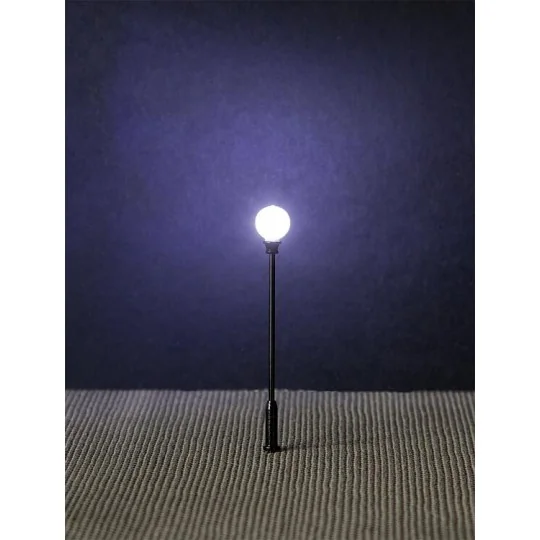 Faller_180204-Faller 180204 Eclairage, Réverbère de parc LED, lampe boule rapportée 7.1cm, avec LED