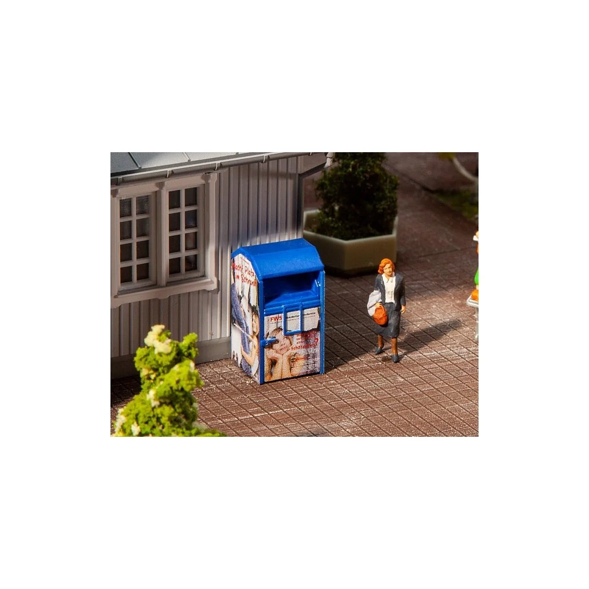 Faller 180992 Model Kit, Used Clothing Container, Blue - Faller_180992