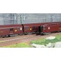 Lsm_40421-LS Models 40421 Set of 3 UIC Postal Cars, Brown PTT, PA UIC + PA UIC + Paz OCEM