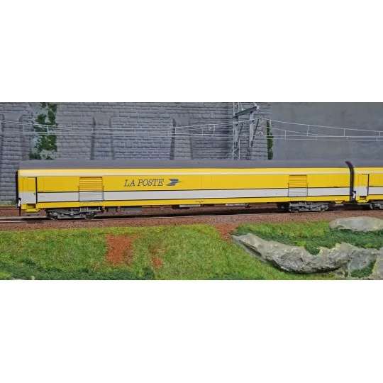 Lsm_40425-LS Models 40425 Set de 3 voitures Postales UIC, jaune PTT, PE UIC + PE UIC + Pez OCEM