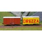VM-011-Ree models VM011 Set of 2 Covered Braked Wagons CFC, Round Roof, Red UIC, DREZZA, HOm