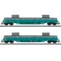 Marklin 47107 Set of 2 low-side bogie flat wagons Res, Trenitalia (FS) Marklin_47107-Marklin 47107 Set of 2 low-side bogie flat wagons Res, Trenitalia (FS)