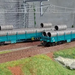 Marklin 47107 Set of 2 low-side bogie flat wagons Res, Trenitalia (...