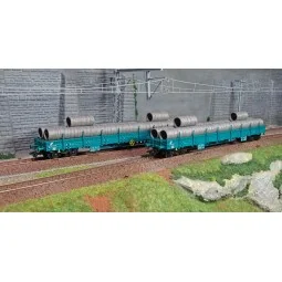 Marklin 47107 Set of 2 low-side bogie flat wagons Res, Trenitalia (...