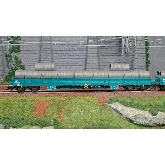 Marklin_47107-Marklin 47107 Set of 2 low-side bogie flat wagons Res, Trenitalia (FS)
