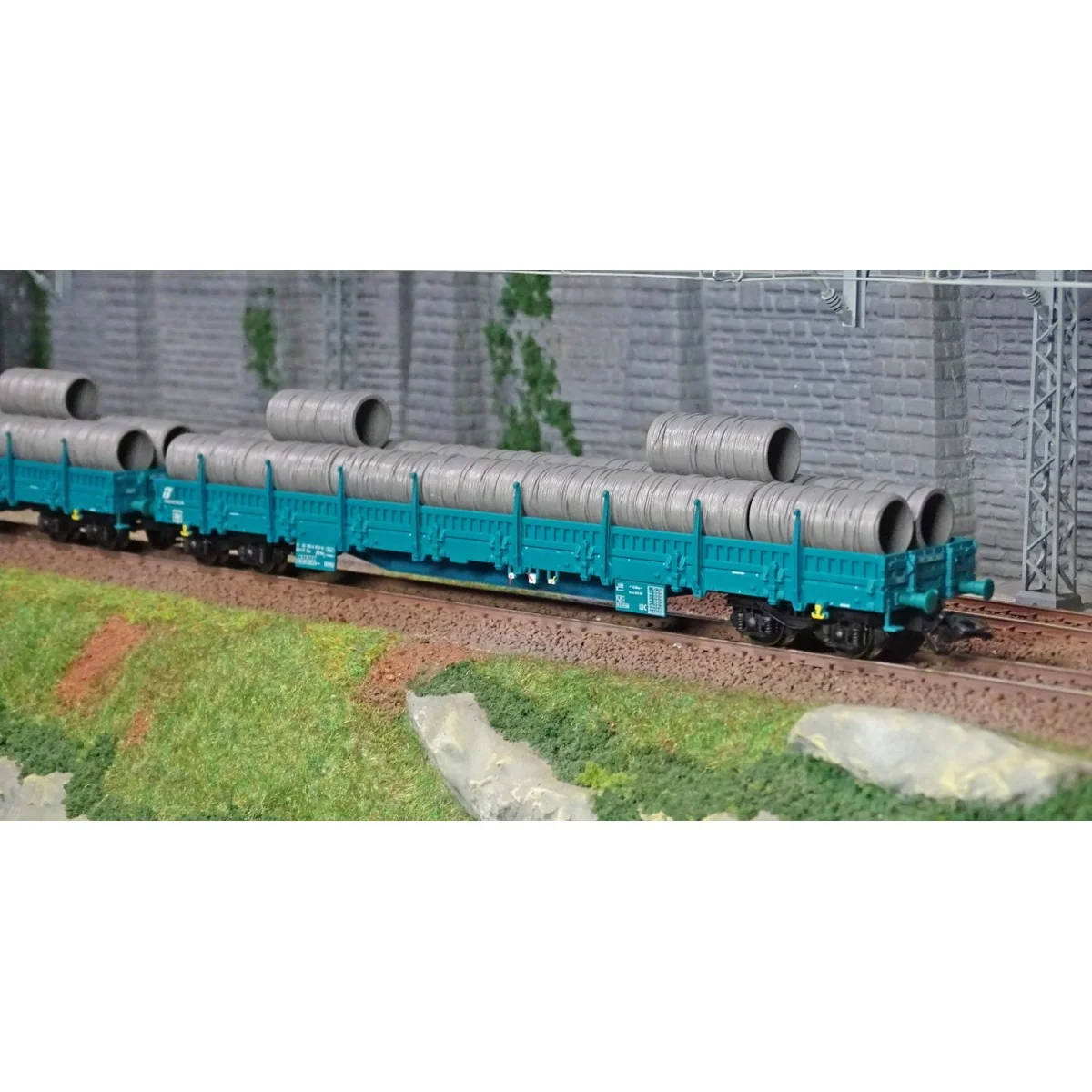 Marklin 47107 Set of 2 low-side bogie flat wagons Res, Trenitalia (...