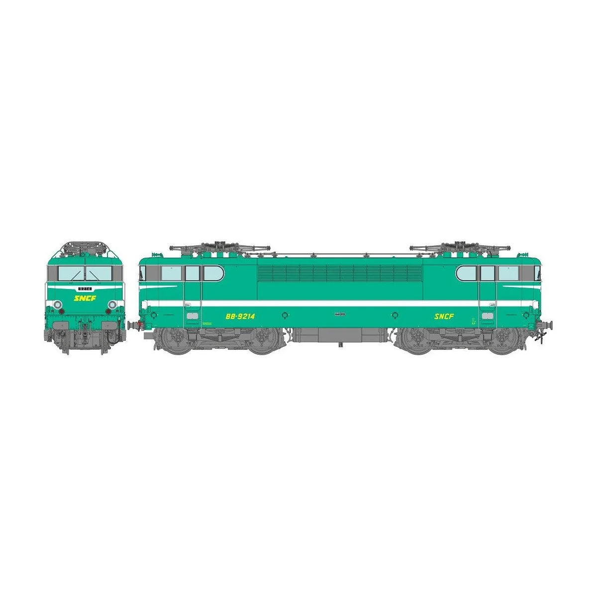 Ree Modeles MB084.S Locomotive électrique BB 9214, Verte, Bordeaux, sonore, panthos motorisés Ree Modeles MB-084.S - 4