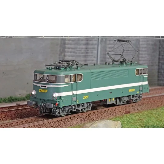 MB-084.S-Ree Modeles MB084.S Locomotive électrique BB 9214, Verte, Bordeaux, sonore, panthos motorisés