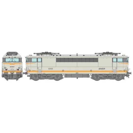 MB-085-Ree Modeles MB085 BB 9263 Electric Locomotive, Concrete, Noodle Logo, Chamois Stripe, Paris-SO