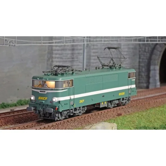 MB-086.S-Ree Modeles MB086.S Locomotive électrique BB 9285, Verte, Paris-SO, sonore, panthos motorisés