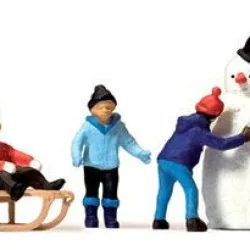 Preiser 10626 Figures, Santa Claus, Children and Snowman