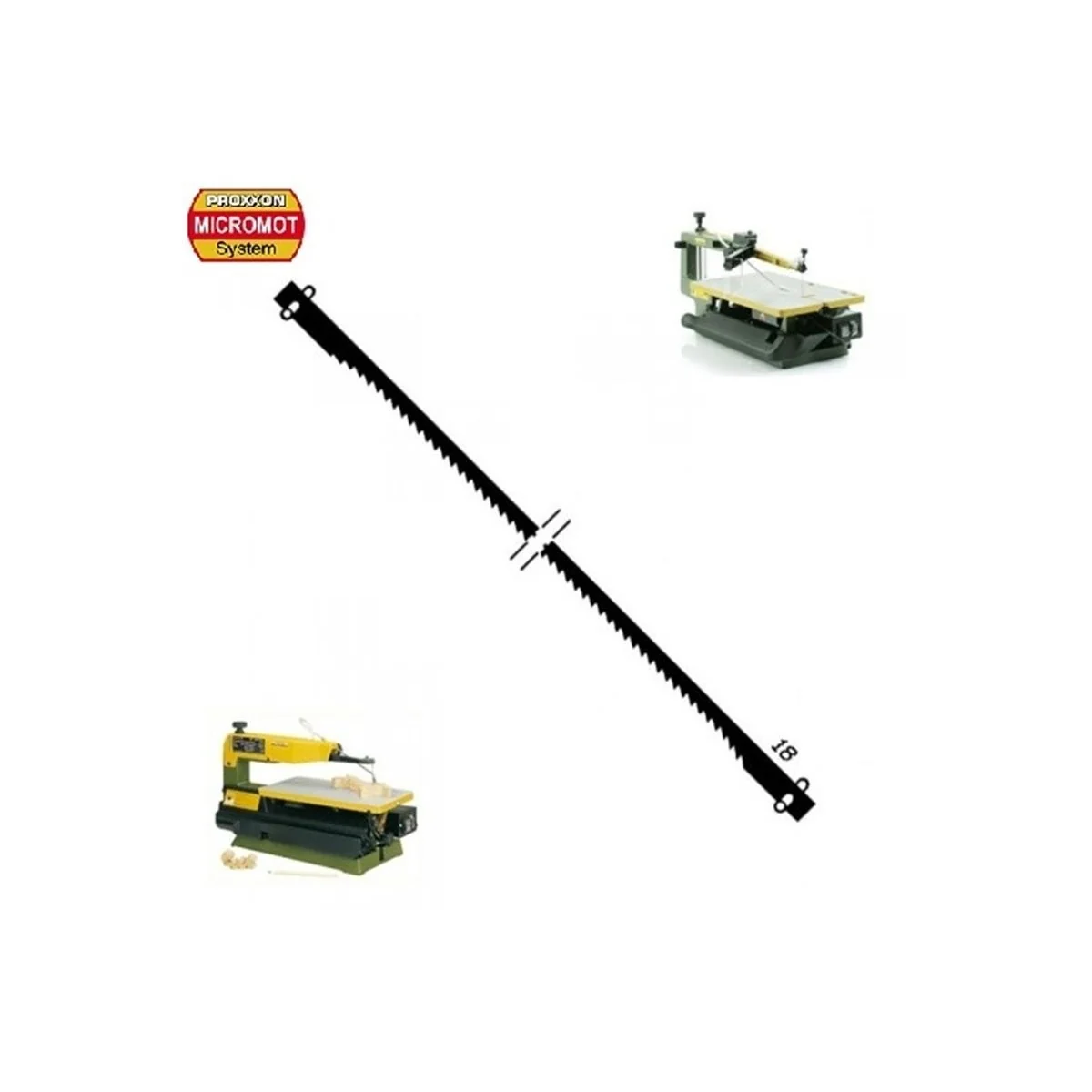 Proxxon 127mm pin-end blades, medium teeth (18 teeth over 25mm)