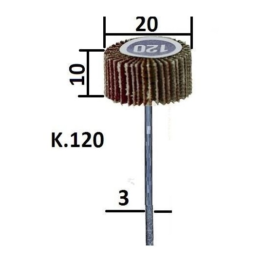PRX-28984-Proxxon 20x10mm normal grit flap wheel