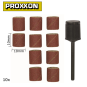PRX-28980-Cylindres abrasifs en corindon 10mm grain 150 (x10) + support Proxxon