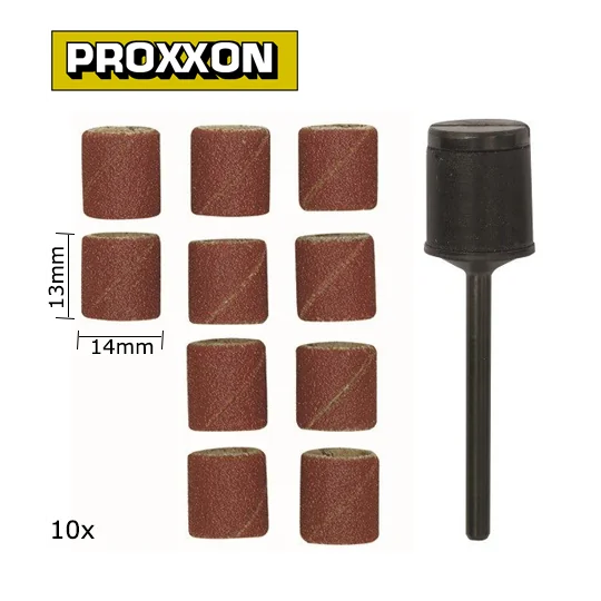 PRX-28978-14mm corundum abrasive cylinders, 120 grit (x10) + Proxxon holder
