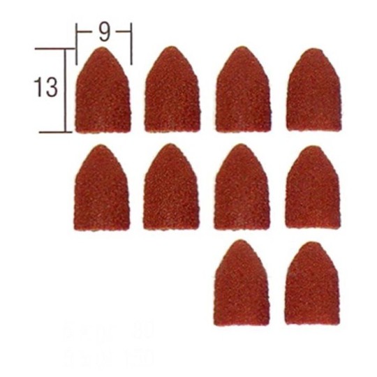 PRX-28989-Proxxon 9mm Cap-Shaped Abrasive Cylinders, Grit 80 and 150 (x10)