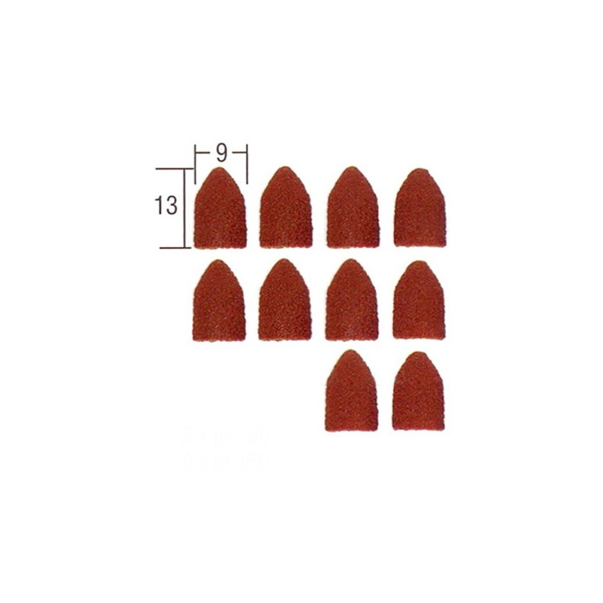 Proxxon 9mm Cap-Shaped Abrasive Cylinders, Grit 80 and 150 (x10)