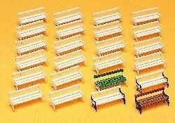Preiser 17200 Park Benches, Kit 24 pieces Ho - Preiser - Preiser_17200