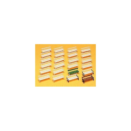 Preiser 17200 Park Benches, Kit 24 pieces Ho - Preiser - Preiser_17200 Preiser_17200-Preiser 17200 Park Benches, Kit 24 pieces Ho - Preiser_17200