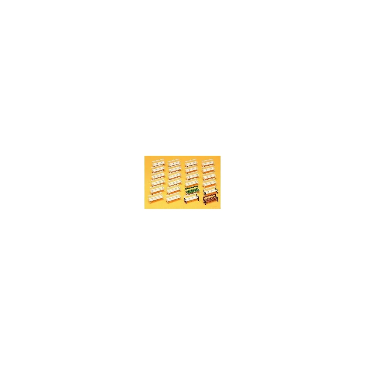 Preiser 17200 Park Benches, Kit 24 pieces Ho - Preiser_17200 Preiser 17200 Park Benches, Kit 24 pieces Ho - Preiser_17200