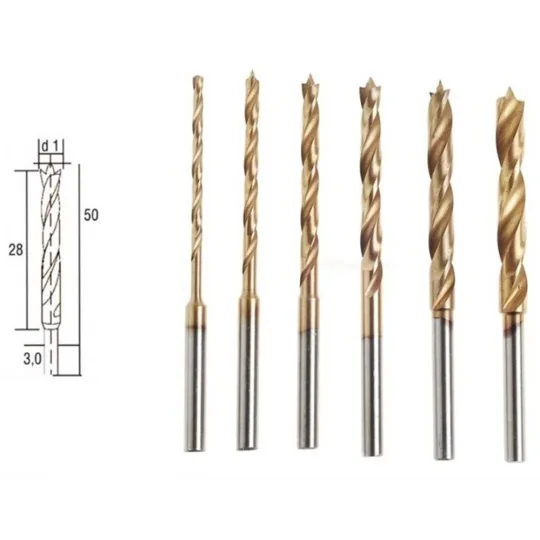 PRX-28876-HSS drill bits with centering point, 6 pieces, 1.5 to 4 mm Proxxon