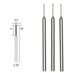 Proxxon HSS steel drill bits, Ø 0.5 mm, 3 pieces