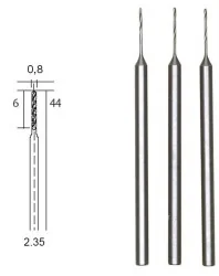 HSS steel drill bits, Ø 0.8 mm, 3 pieces Proxxon - PRX-28852