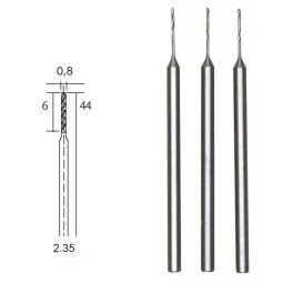 Proxxon HSS steel drill bits, Ø 0.8 mm, 3 pieces