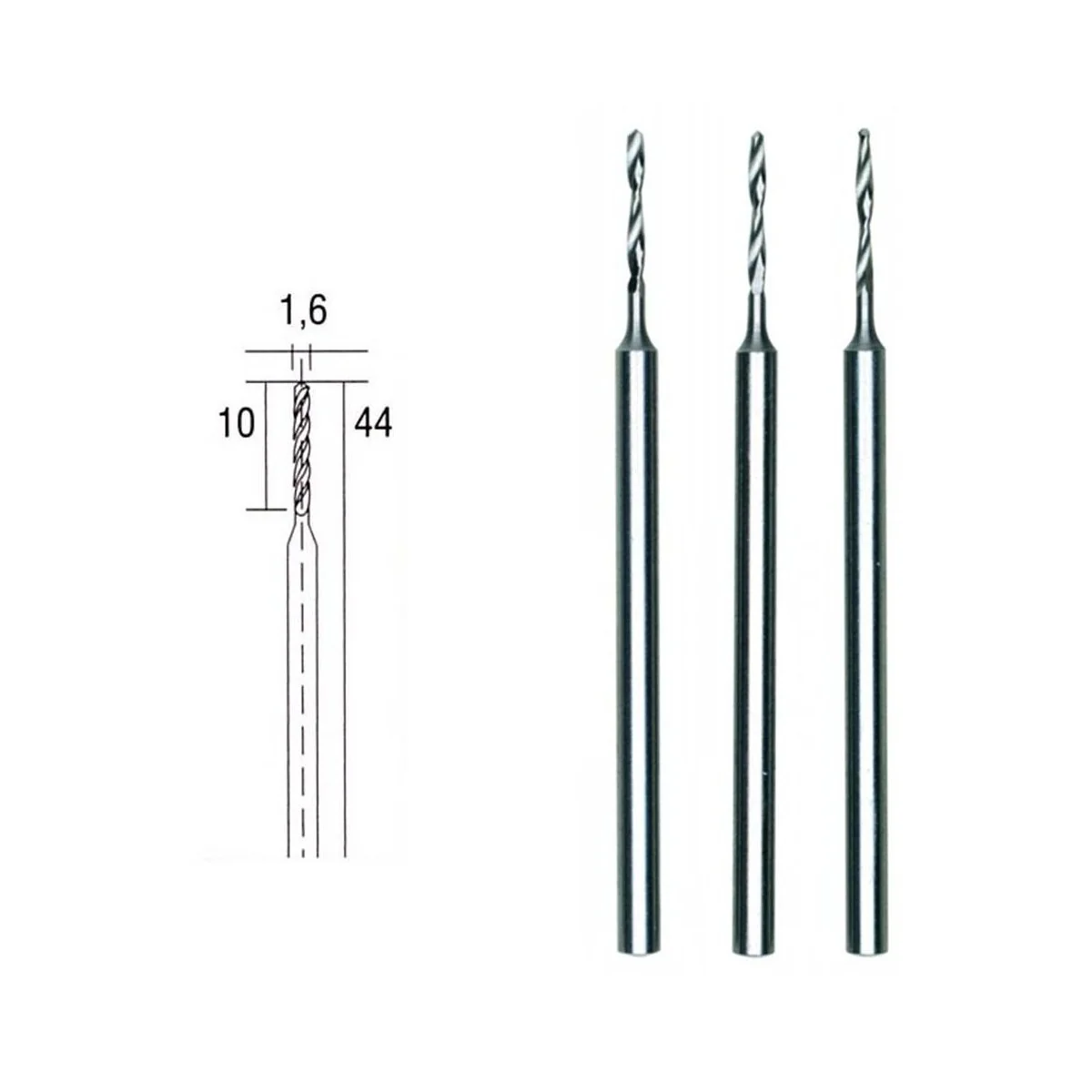 Forets HSS en acier, Ø 1.0 mm, 3 pièces Proxxon Proxxon PRX-28854 - 1
