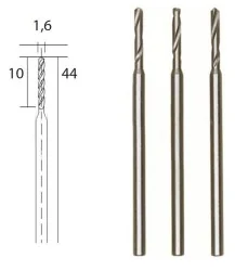 HSS steel drill bits, Ø 1.6 mm, 3 pieces Proxxon - PRX-28858