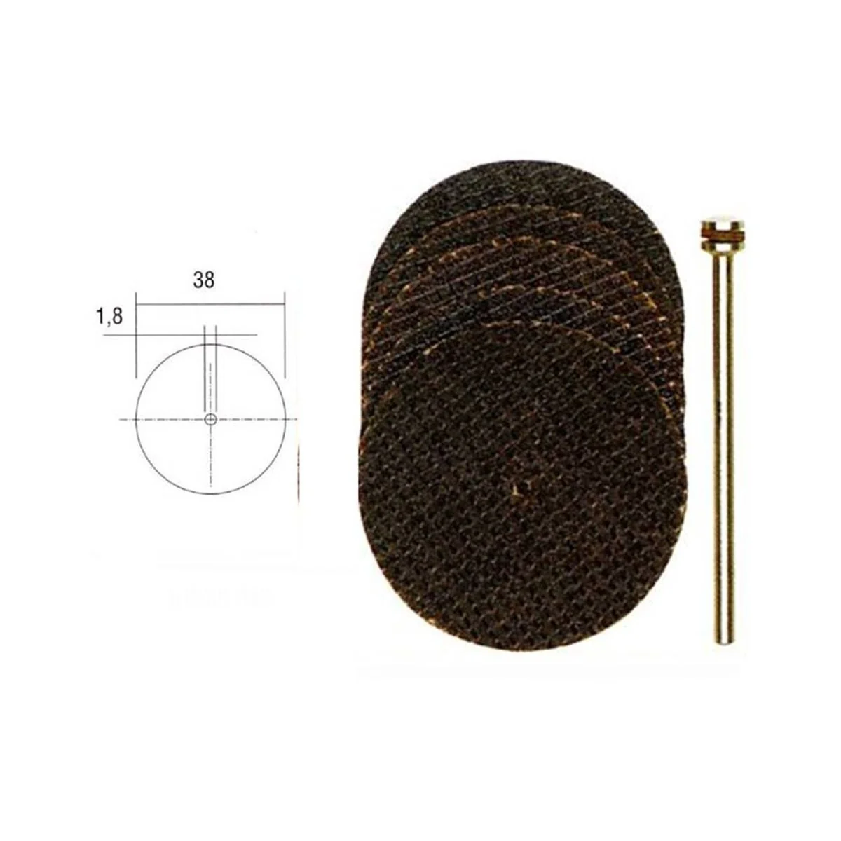 38mm (x5) aluminum oxide reinforced cutting discs + Proxxon stand -...